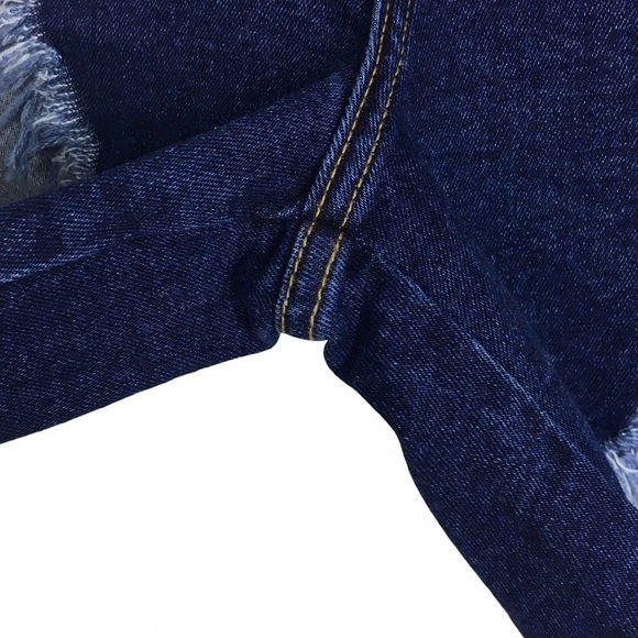 VIBRANT MIU Jean Shorts Distressed Bermuda Stretch Denim Streetwear Size Large - Picture 7 of 10